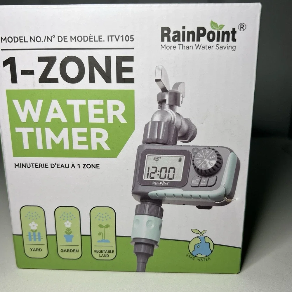 NEW RainPoint Programmable 1 Zone Water‎ Timer Model Number ITV105 OPEN BOX